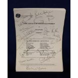 Entertainment/TV, an original script for episode one of 'The Legacy of Reginald Perrin' 1996, signed