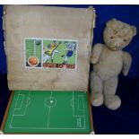 Teddy Bear, a large golden mohair teddy bear with stitched nose, plastic eyes and working growler,