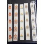 Tobacco silks, L. Youdell collection, Anstie, Regimental Badges, five uncut ribbons, each with