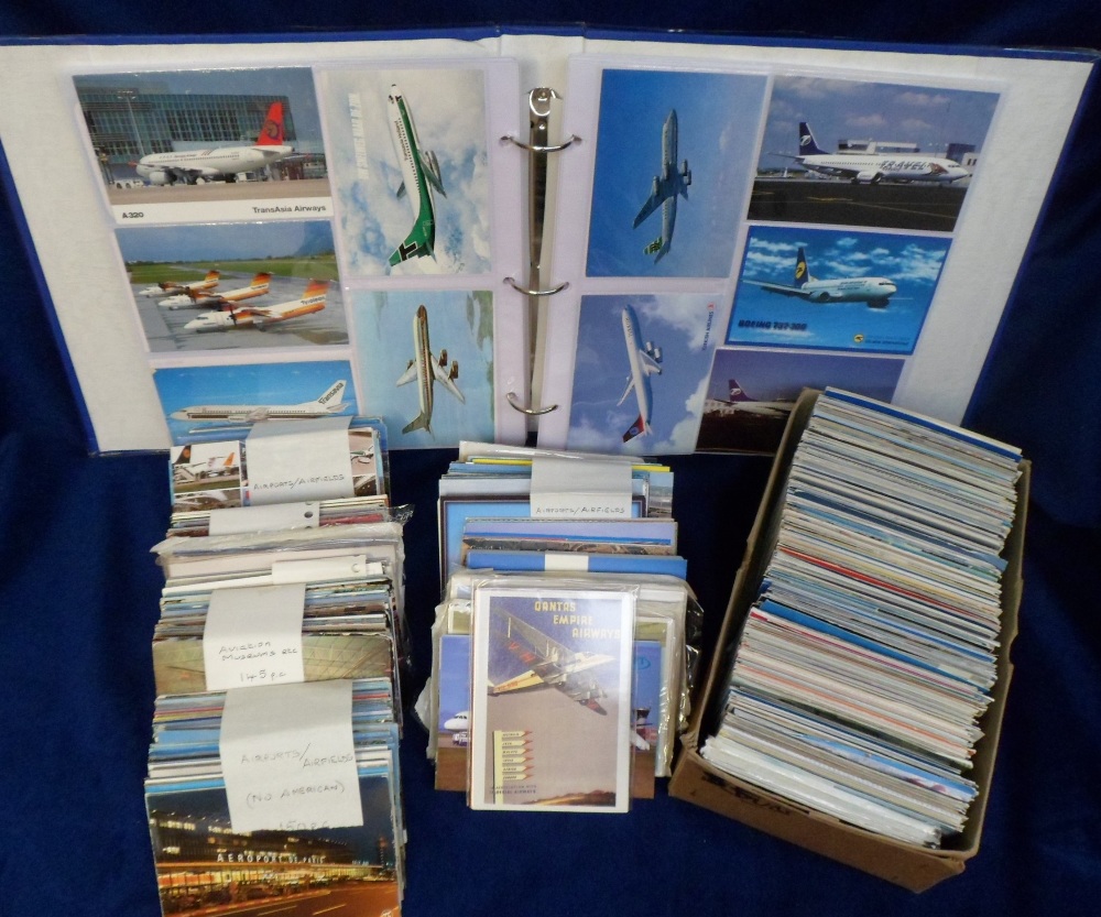 Postcards, Modern Aviation, a large collection in box and modern album containing over 1500 cards,