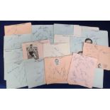 Football autographs, selection of 21 autograph albums pages, late 1940's to mid 1950's, some
