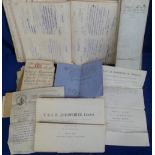 Legal documents, extensive collection of vintage documents, mainly relating to the Bridgwater Canal,