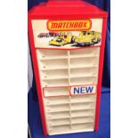 Matchbox Shop Counter Display Unit, 1970s plastic revolving stand designed to hold full range of