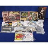 Kits, Airfix bagged kits, Ariel Arrow Motor Cycle, Bristol Bloodhound, Stalin Tank, boxed Airfix