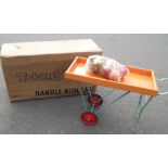 Tri-ang Toys Fruit Barrow, wood and pressed steel construction, with a quantity of rubber fruit,