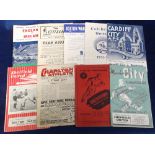 Football programmes, selection, 1947/8 to 1955/6 inc. Charlton v Stoke 47/8, Arsenal v Derby 48/9,