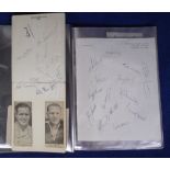 Cricket autographs, a folder containing 200+ signatures, mostly in ink, 1940's onwards, loose