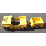 Pedal car, a 1980's yellow plastic AA Service vehicle with AA Relay trailer, used condition, gen