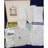 Cricket, selection, inc. scorecards, mostly 1940's/50's, noted England v Australia, 1948, 53, 61