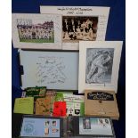 Cricket, a large selection of membership cards, press photos, signed items, vintage games, books,