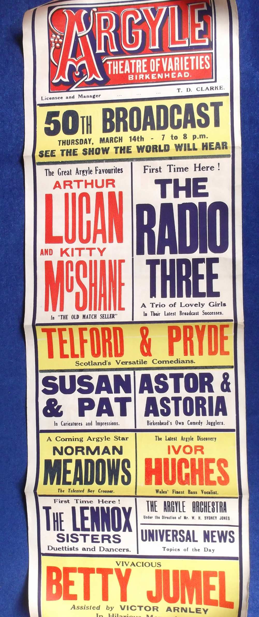 Theatre/entertainment, Lancashire, a selection of 11 rolled posters, mostly 1930's/1940's, several