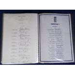 Cricket autographs, 3 folders containing several hundred signatures, mostly teamsheets, a few