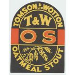 Beer label, Tomson & Wotton Ltd, Kent, Oatmeal Stout, tombstone, 94,, high (vg) (1)