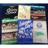 Football programmes, FA Charity Shield issues, Bolton v Wolves 1958, Leicester v Liverpool 1971,