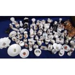 Crested China & Other Ceramics, including Arcadian Clip Of Bullets, unmarked Peaked Cap,