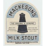 Beer label, Hythe Brewery, Kent, Mackeson & Co Ltd, tombstone 85mm tall, (feint stamp hinge mark,