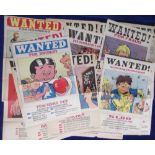 Trade issue, A&BC Gum, Wanted Posters (15/16, missing Kid Brother) (folded as issued, gen gd) (15)