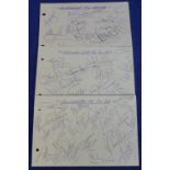 Football autographs, three autograph album pages all with multiple signatures, Aldershot 1991/2,