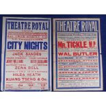 Theatre/entertainment, a folder containing 12 posters/flyers, mostly 1930's-1950's, a few earlier,