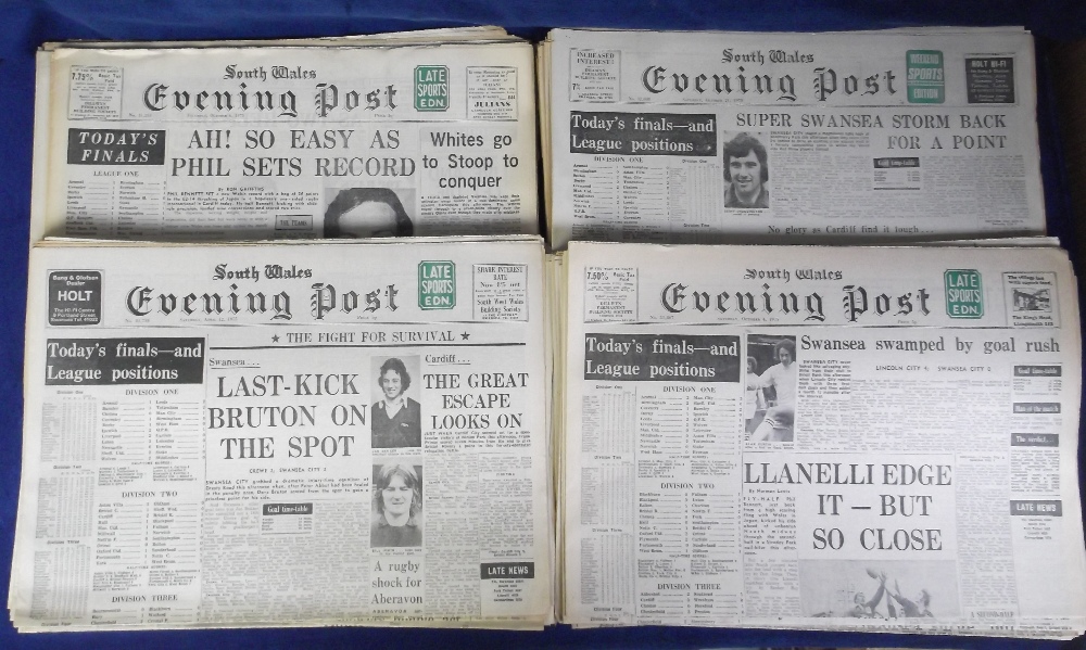 Football Special Newspapers, a collection of 100+ editions of the South Wales Evening Post