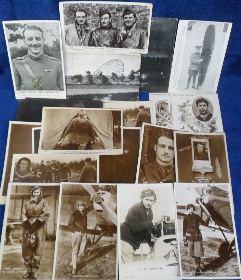 Postcards, Aviation, a mixed selection of 22 cards, RP's (16) , printed (6), inc Amy Johnson (4),