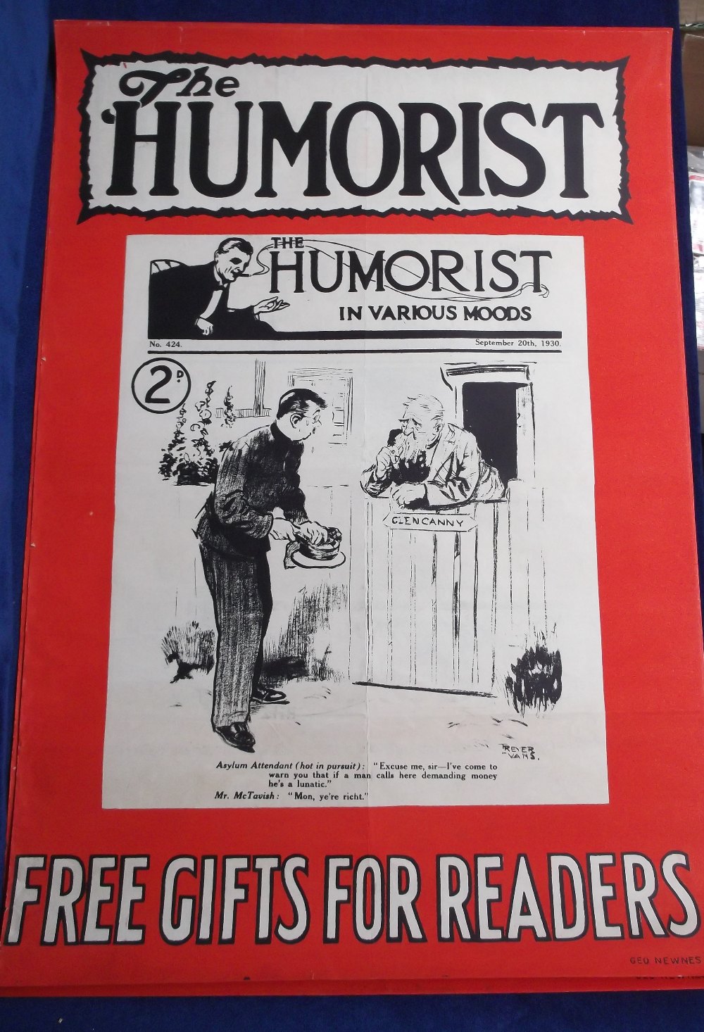 Posters, two Humorist magazine posters, 1930's, both with illustrations by Treyer Evans (illustrator