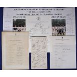 Cricket autographs, South Africa selection inc. Wales v S Africa scorecard 1929, signed, in ink,