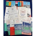 Football programmes, England Schoolboy match selection, 1952 to 1975 includes matches at Wembley &