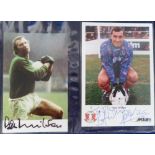 Football autographs, selection of 30+ signatures on promotional cards, trade cards, photos etc