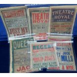 Theatre, a selection of vintage Theatre posters, mostly mounted on paper, inc Theatre Royal,