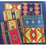 Tobacco blankets, ATC, miniature Indian blankets, 'G' size, 16 different (vg)