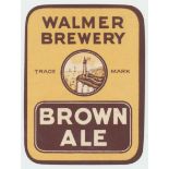 Beer label, Thompson & Son, Walmer Brewery, Kent, Brown Ale, rectangular label, 95mm high, (vg) (1)