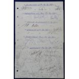 Football autographs, six autograph album pages with multiple signatures (many identified in