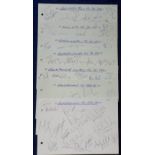 Football autographs, seven autograph album pages with multiple signatures (many identified in