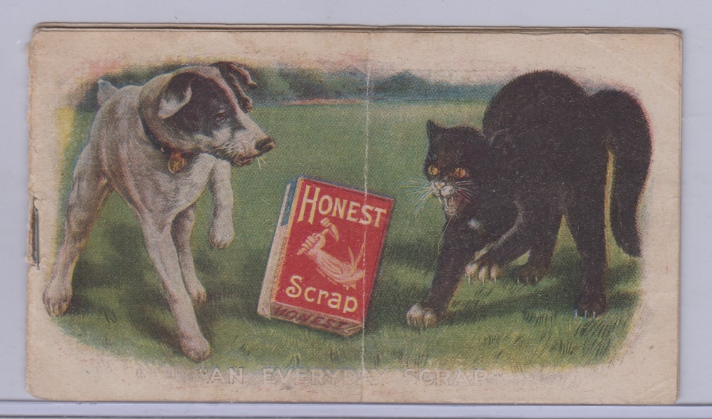 Cigarette card, USA, Honest Scrap (Chewing Tobacco), small 16-page booklet containing illustrated