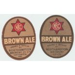 Beer labels, Northampton Brewery Co Ltd, Brown Ale, 2 different v.o's (vg) (2)