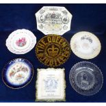 Commemorative Ware, selection, Victoria & Albert, a Sunderland lustre commemorative plate with