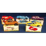 Dinky Toys With Speedwheels, 165 Ford Capri, 200 Matra 630, 218 Lotus Europa, 149 Citroen Dyane, 217