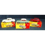 Dinky Toys 135 Triumph 2000, metallic light green, white roof, with luggage, 138 Hillman Imp Saloon,