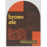 Beer label, Tomson & Wotton Ltd, Ramsgate, Double thatch, brown ale, tombstone, (95mm high) (vg) (