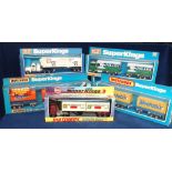 Matchbox SuperKings Container Trucks, K-21 Ford Transcontinental (3), Weetabix, Polar and Sunkist,