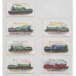 Cigarette cards, Locomotives & Rolling Stock, (Additional subject cards, set of 7) (gd)