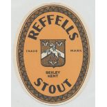 Beer label, Refell's Bexley Brewery, Kent, Stout, (v.o) (tiny edge crease o/w gd) (1)