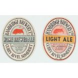 Beer labels, Hambridge Brewery Ltd, Somerset, Home Brewed Ale & Light Ale, (v.o's) (vg) (2)