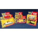 1970s Dinky Toys, 449 Johnston Road Sweeper, 275 Brinks Truck, 673 Submarine Chaser, 381 Convoy Farm