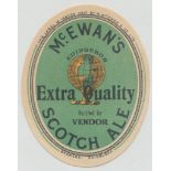 Beer label, McEwan's, Edinburgh, Extra Quality Scotch Ale, (v.o) 83mm high (vg) (1)