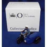 Autocraft RAC livery 1935 Norton Motorcycle & Sidecar, black/dark blue motorcycle and sidecar, rider