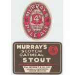 Beer labels, Wm Murray & Co Ltd, Edinburgh, Scotch Oatmeal Stout, (horizontal rect) (sl corner cr