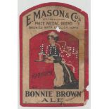 Beer label, E Mason & Co's, Maidstone, Bonnie Brown Ale, scarce 92mm label from 1934 (tatty) (1)