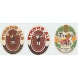 Beer labels, The Ely Brewery, Cardiff, 3 different v.o's, two variations of Strong Ale & a Druid's